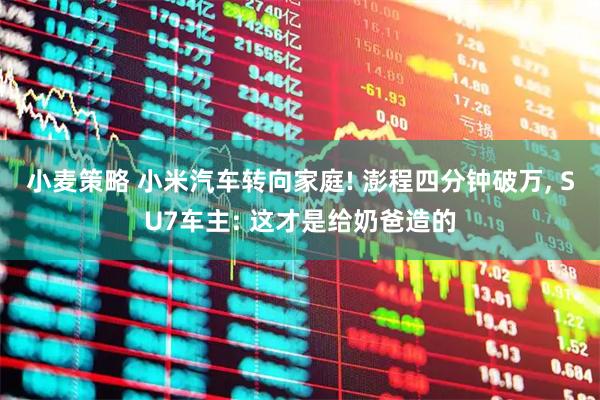 小麦策略 小米汽车转向家庭! 澎程四分钟破万, SU7车主: 这才是给奶爸造的
