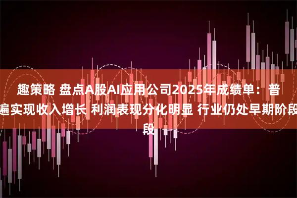 趣策略 盘点A股AI应用公司2025年成绩单：普遍实现收入增长 利润表现分化明显 行业仍处早期阶段