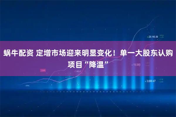 蜗牛配资 定增市场迎来明显变化!单一大股东认购项目“降温”