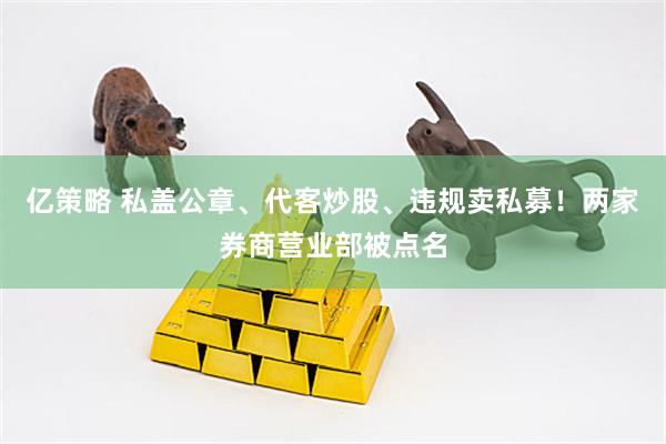亿策略 私盖公章、代客炒股、违规卖私募!两家券商营业部被点名